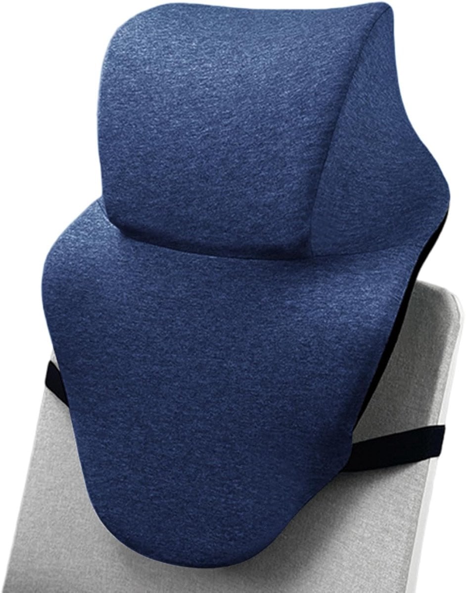 Ergonomisch Nekkussen Traagschuim Hoofdsteun Stoel - Donkerblauw