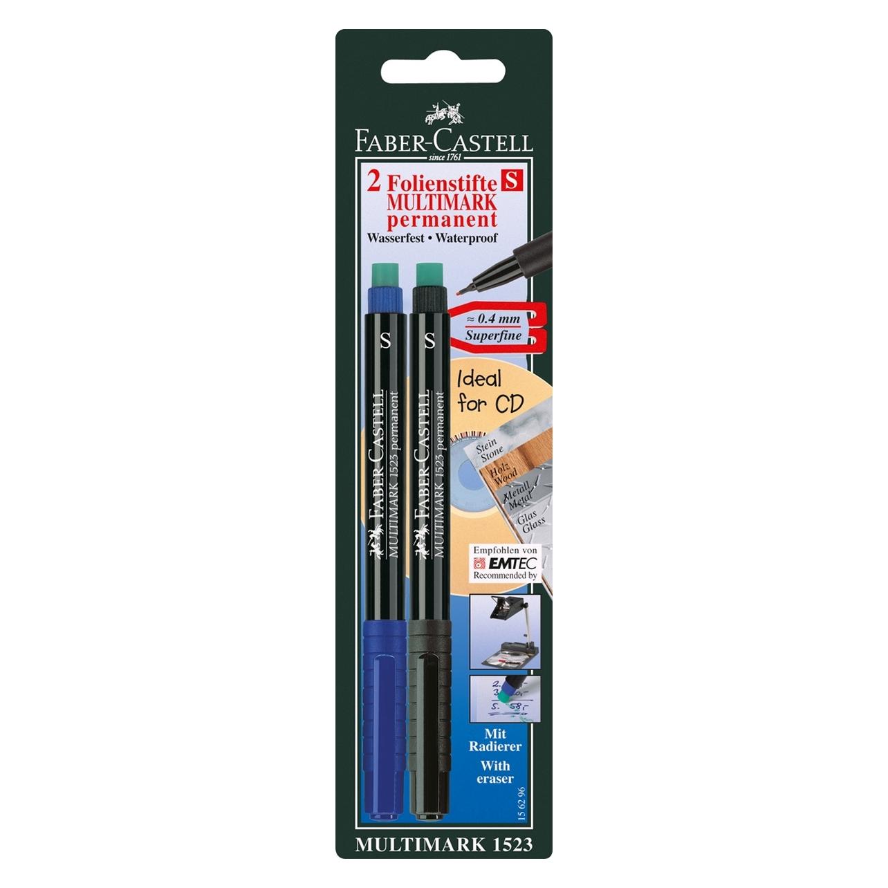 Faber-Castell Marker Multimark permanent S bl/sw 2x BK (2x) (156296)