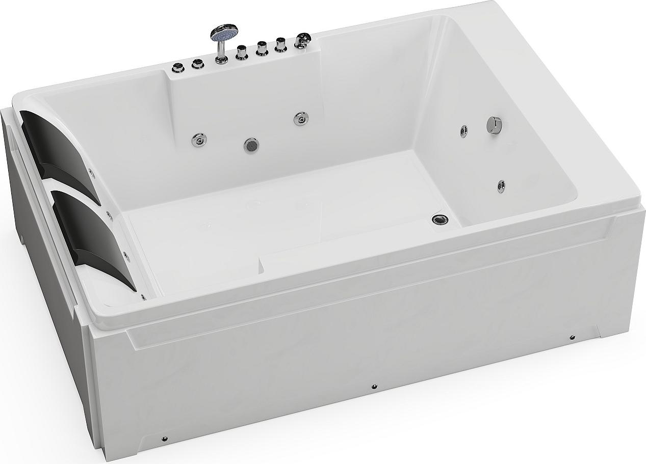 Whirlpool-Badewanne - 2 Personen - 515 l - 182 x 122 x 62 cm - Ecke links - THALASSA