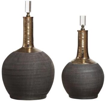 Uttermost Arnav Matte Black Bottles (Set of 2)
