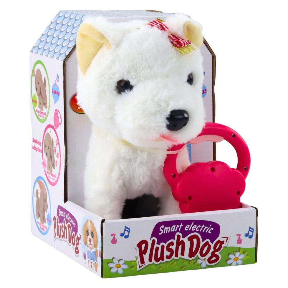 Lean Toys Lean Interaktiver Hund Mit Schleife An Der Leine Spaziergänge Bellen Weiss (66583717)