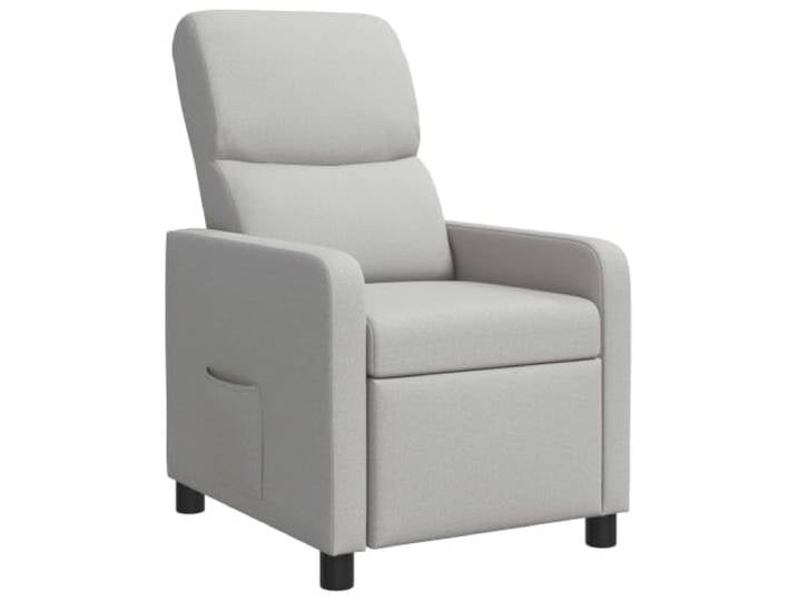 YUTAASU Recliner Chair Cloud Grey Fabric Massage Function, Adjustable 115-160 Degree, Wireless Remote, Foam Fiber Filled, Easy Clean