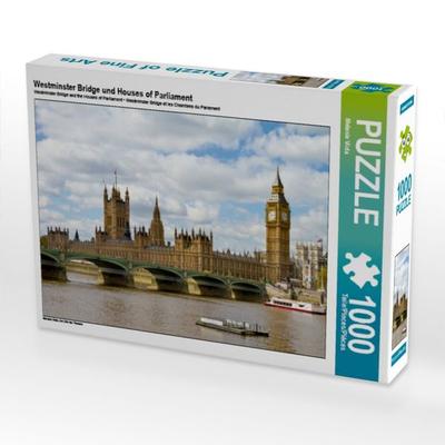 CALVENDO Puzzle Westminster Bridge und Houses of Parliament | 1000 Teile Lege-Größe 64x48cm Foto-Puzzle für glückliche Stunden