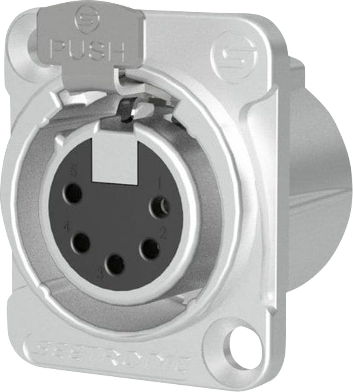 Seetronic Xlr 5p-Chassis – Buchse, Silberne Kontakte – Vernickeltes Gehäuse