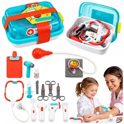 Medizinischer Koffer für kleine Doktoren, Zubehör, Lichter, Geräusche, 15-teilig.