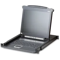 ATEN CL1000M IT Single Rail 17"-LCD-Konsole, 19" 1HE, IT-Layout (PS/2-USB, VGA)