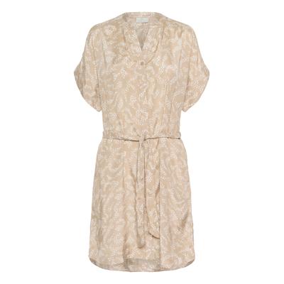 Blusenkleid KAFFE "KAFFE Kleid KAbarton", Damen, Gr. 40, Normalgrößen, feather gray, chalk lace print, Kleider Blusenkleid