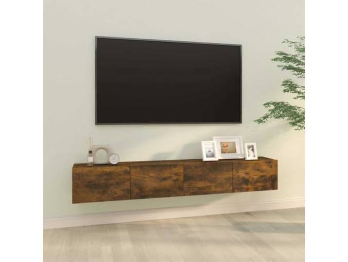 LKJVFCPW 2er Set TV-Wandschrank Räuchereiche 100x30x30 cm Hängendes Lowboard für Wohnzimmer