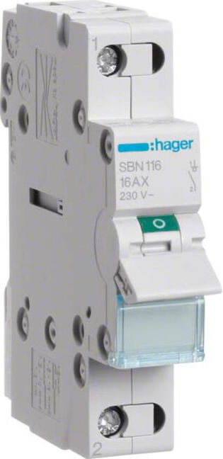 Hager Interrupteur unipolaire 16A SBN116 (SBN116)