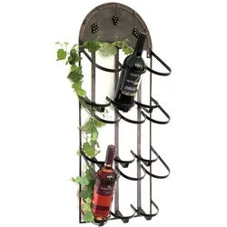 DanDiBo Weinregal Wand Metall Bronze 96192 Flaschenständer für 9 Flaschen Flaschenregal Flaschenhalter Weinflaschenregal