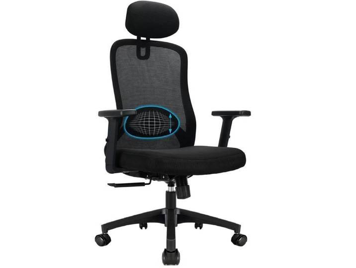Chaise de bureau chaise de bureau ergonomique ergonomique avec appui-tête réglable soutien lombaire et dossier verrouillable noir
