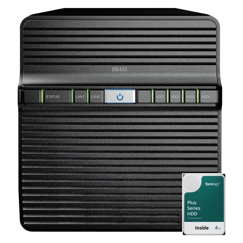 Synology DS423 4Bay 16TB NAS met 4x 4TB HAT3300-4T HDD (4 x 4 TB, Synology HAT 33xx) (DS423-44SYN)