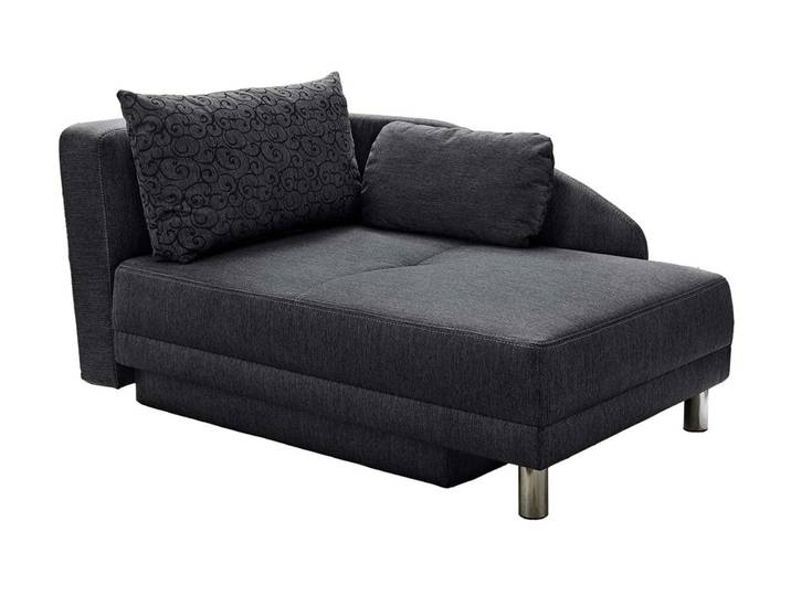 Récamiere-Schlafsofa Federkern Couch Liege Gästebett mit Bettkasten in Anthrazit / 15121