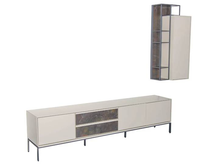 Wohnwand Felice Abrito / Farbe: Grau