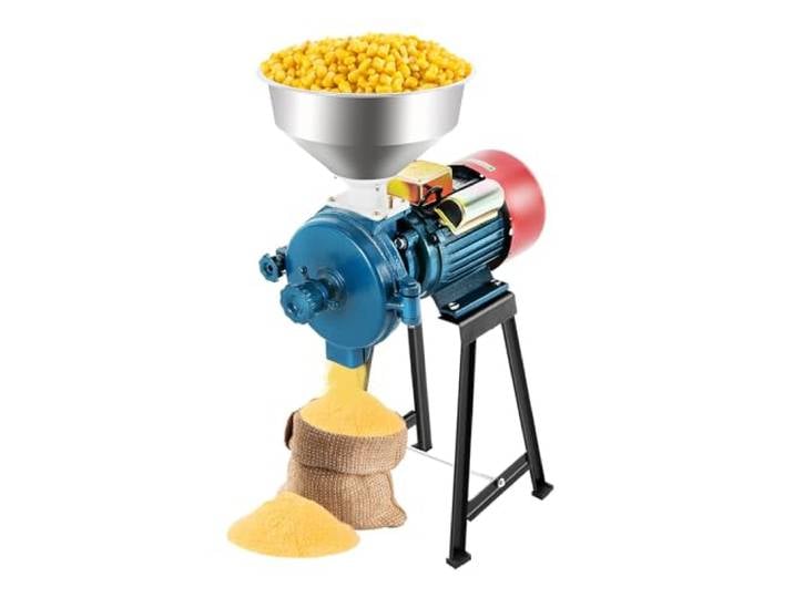 PBTERDTF 2200W Elektrisch Getreidemühle Kornmühle Schrotmühle Getreidequetsche Trockene Kommerziell Gewürzmühle Maschine mit Trichter für Getreide Mais Stroh Futter Schrotmühle