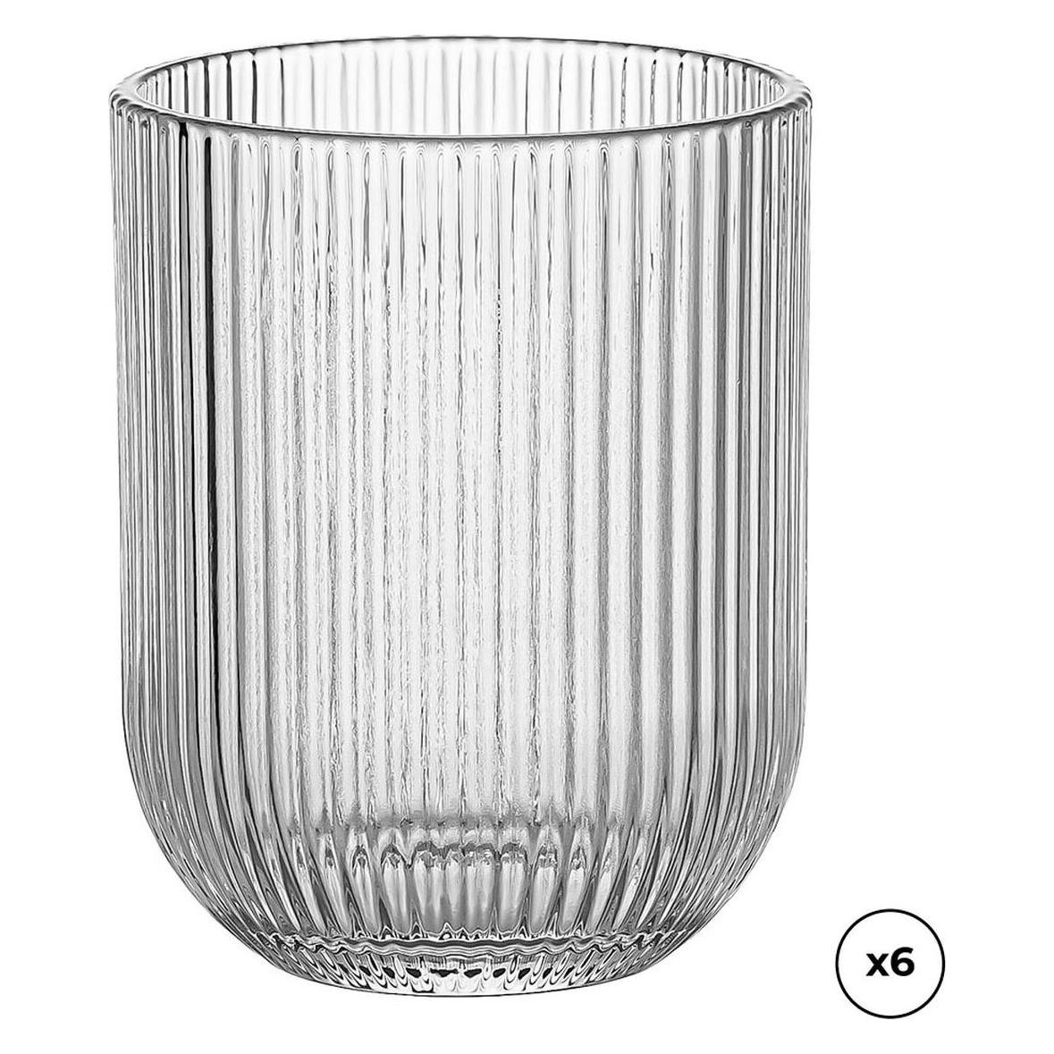 Ovenza Gläserset Kristall Mit Relief Gestreift 260 ml 6 Stück (0.26 l, 6x) (64642219)
