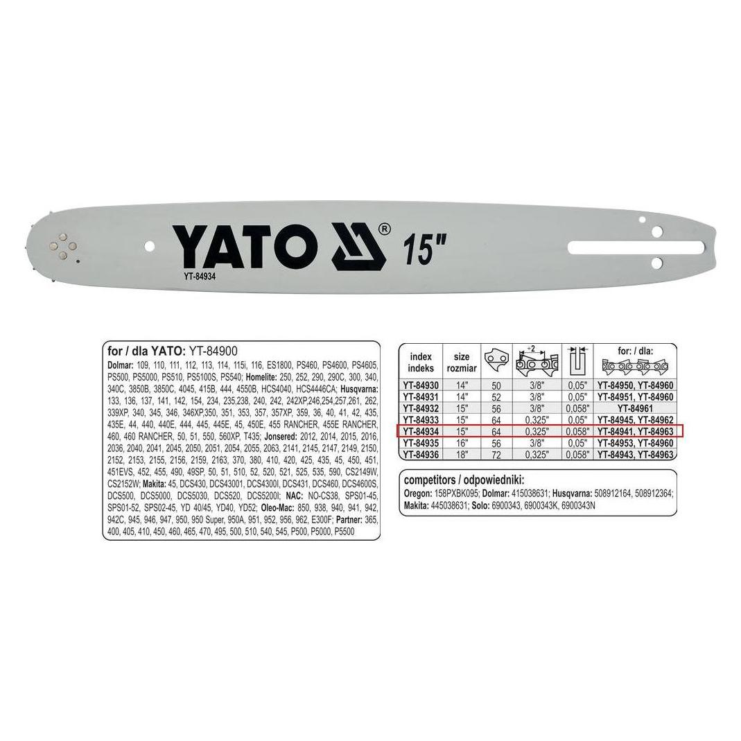 Yato yt-84934 - Guide Bar 15 0,325u (YT-84934)