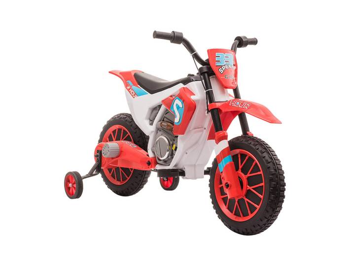 Homcom Elektro Kindermotorrad, Blau/Grün/ Rot, PP+ Metall, Kunststoff, 51.5x68x106.5 cm, Freizeit & Co, Gartenspielzeug, Kinder-Elektrofahrzeuge