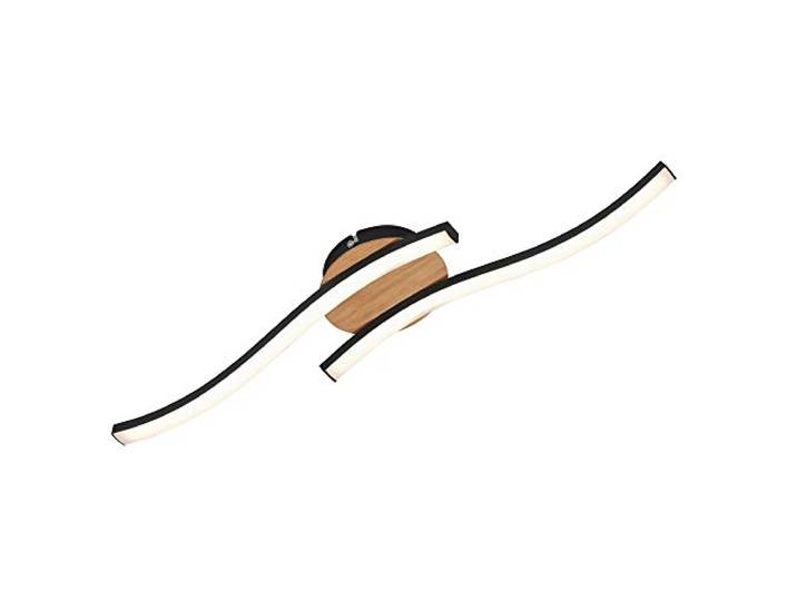 BRILONER - Plafonnier à LED design\, lampe de plafond chic\, 2-flamme\, 12 Watt\, 960 Flux de lumière\, 3.000 Kelvin\, bois-noir\, 55\,5x12x7\,2cm
