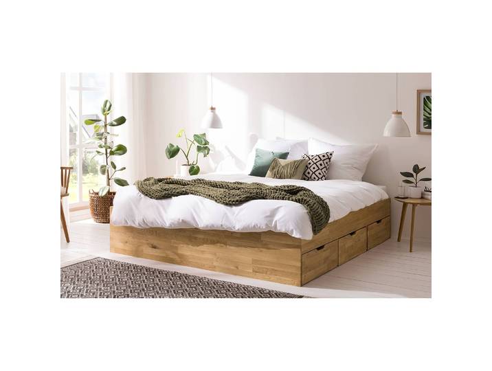 Massivholzbett SoraWood 180 x 200cm Massivholz Eiche, geölt Braun/Eiche Eiche