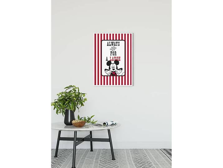 Wandbild Mickey Mouse Laugh 50 x 70cm Multicolor