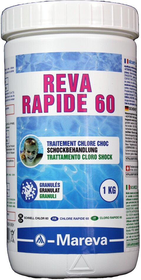 Traitement chlore choc Mareva CHLORE RAPIDE 60 Granulés 1kg