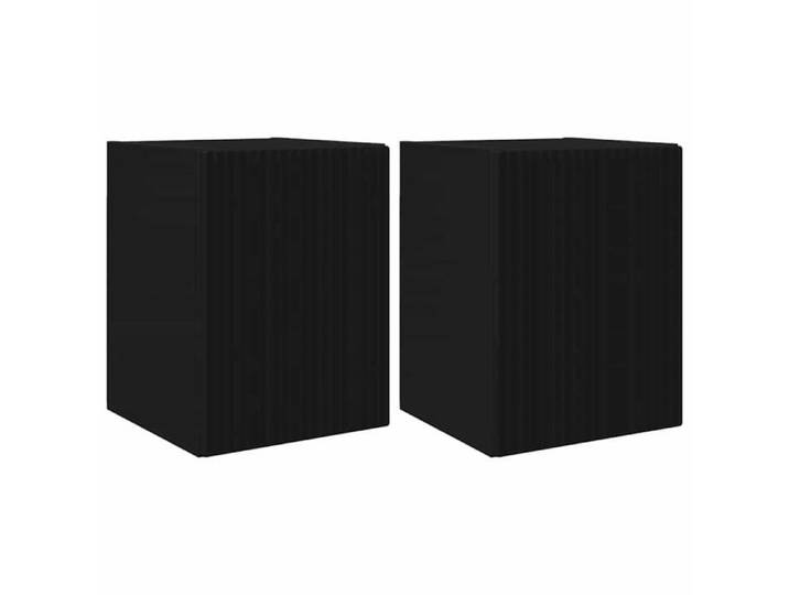 Meuble TV mural moderne - - Noir - Bois d'ingénierie - 30x31x40 cm - 2 portes - 2 étagères - Gain de place