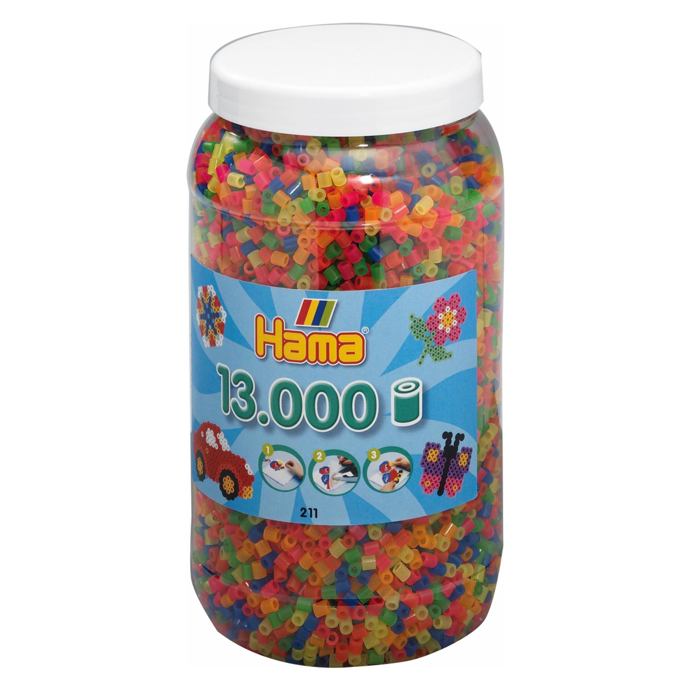 Hama Perlen Strijkkralen in Pot - Neonmix (051), 13.000st. (381151)