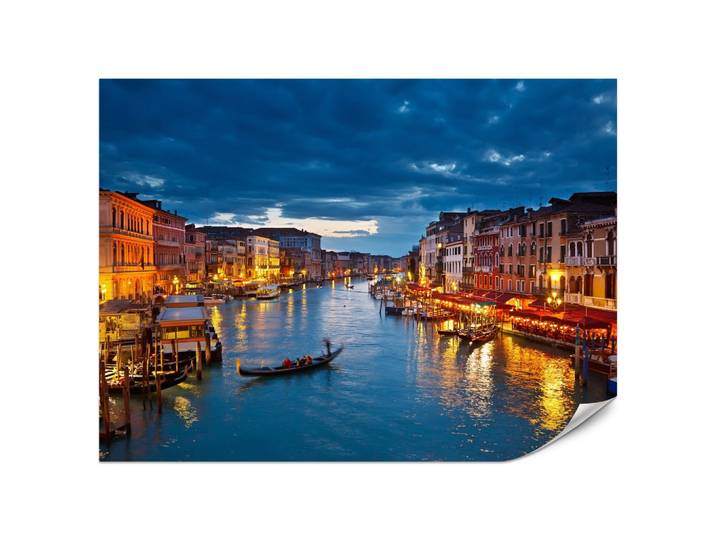 FOTOTAPETE für Büro Venezianischer Kanal Gondeln Abendstimmung Romantik 200x140