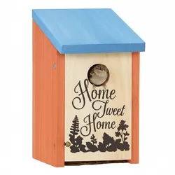 Relaxdays Nistkasten Home Tweet Home Hellblau,Hellbraun,Orange