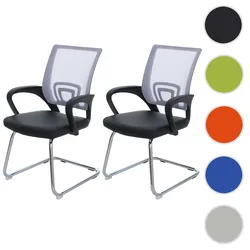 2er-Set Konferenzstuhl Ancona, Besucherstuhl, Kunstleder MVG-zertifiziert ~ weiß
