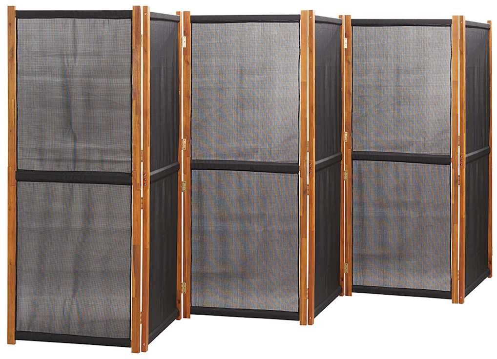 vidaXL Cloison de séparation 6 panneaux Noir 420x180 cm