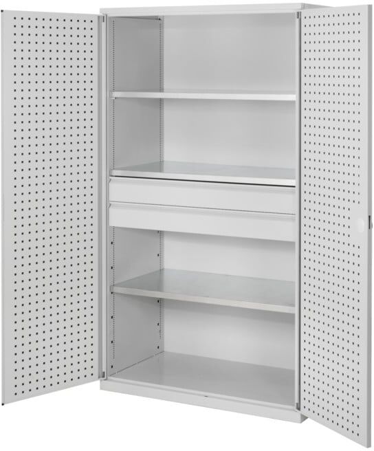 Kappes Großvolumenschrank RasterPlan RAL 7035 Tür innen Lochplatten Ausstattung 3 (1785.04.3013)