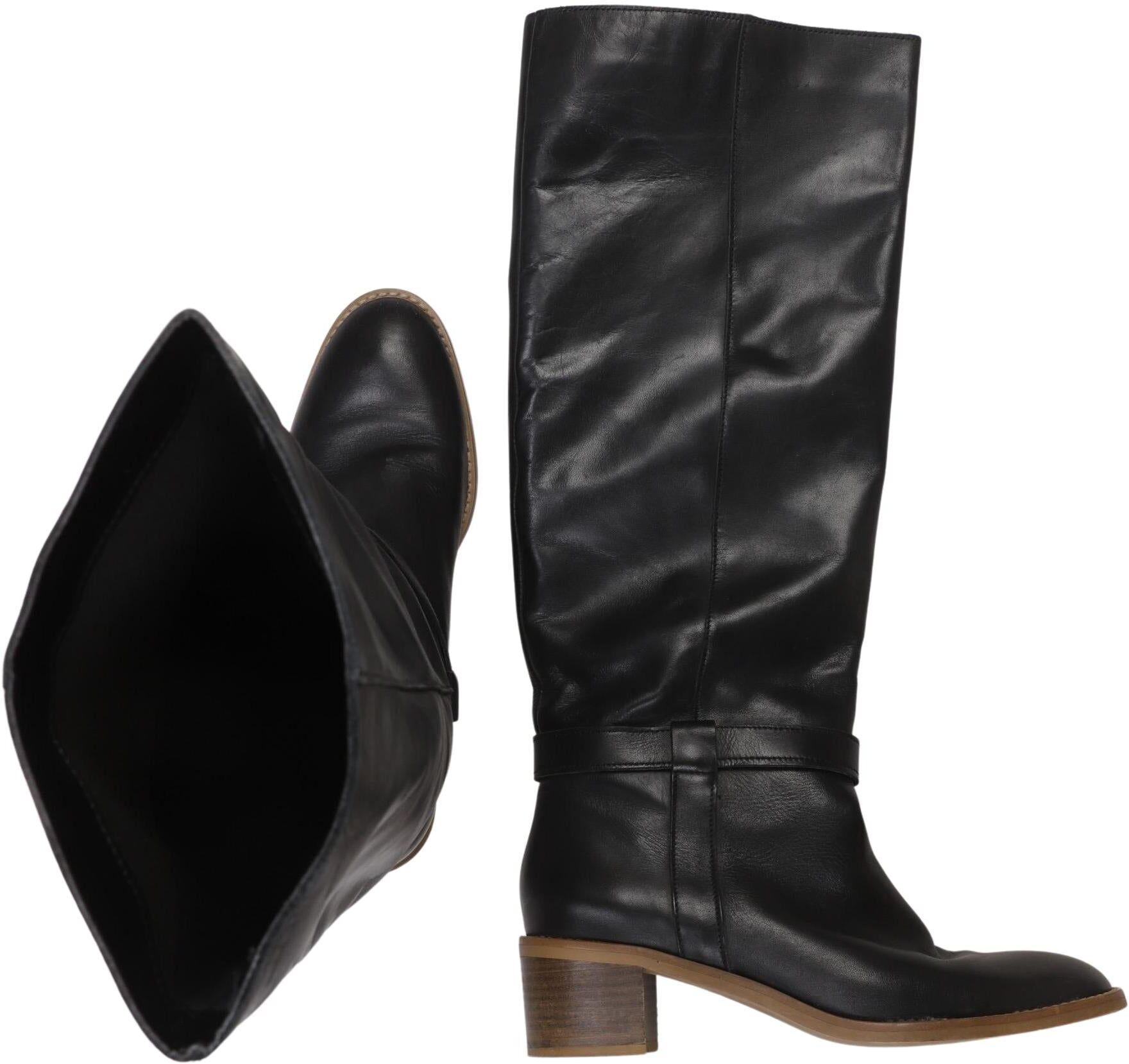 Mango Damen Stiefel, Schwarz, Gr. EU 39, kein / Etikett - Second Hand