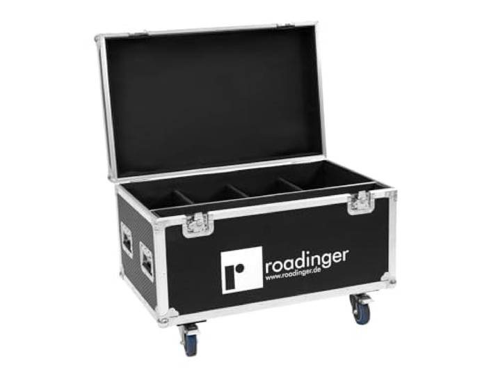 ROADINGER Flightcase 4x LED IP Atmo Blinder 9 PRO Flightcase mit Lenkrollen für 4 x LED IP Atmo Blinder 9