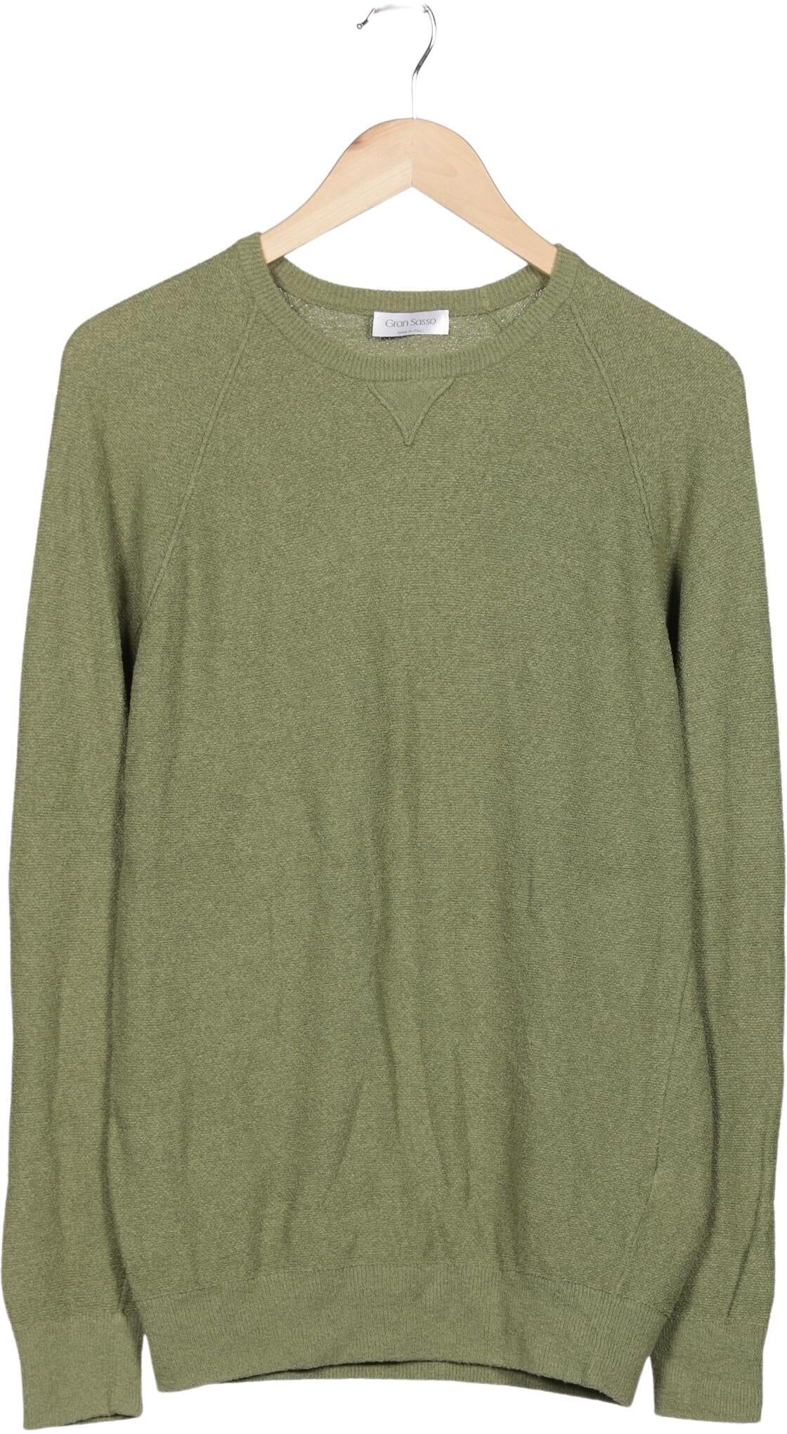 Gran Sasso Herren Pullover, Grün, Gr. M, Baumwolle / Synthetik - Second Hand