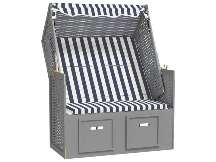 VidaXL - Strandkorb poly-rattan, One Size, Blau