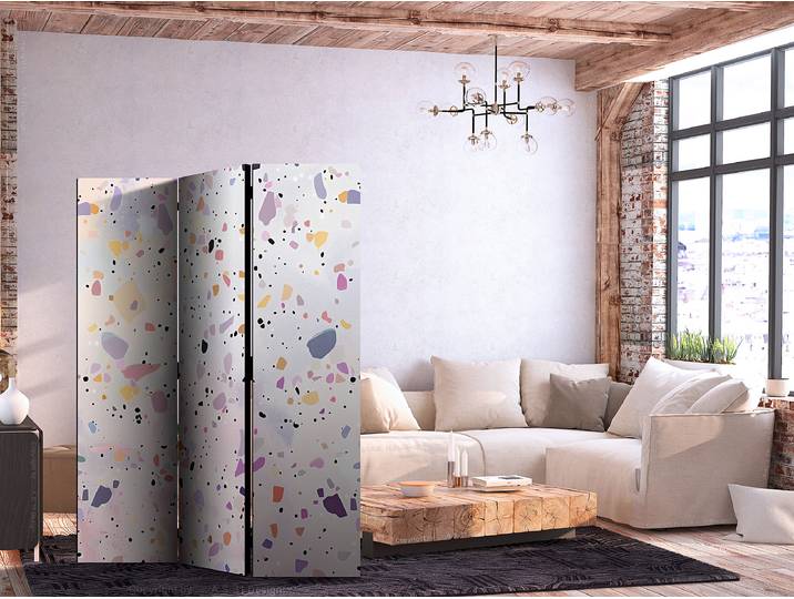 Akustik-Paravent Terrazzo in Confetti Andere Multicolor 135 x 172cm