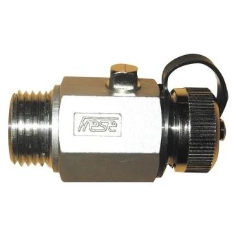 Frese Bundhane 1/2" DN15 nippel/nippel med slutmuffe ss rustfri (5705158740024)