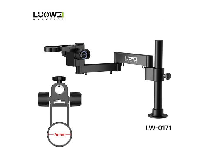 Luowei – support de Microscope rotatif articulé, bras pliable, support de mise au point 50/76mm, support de forgeage en métal avec 360 ° Rotation