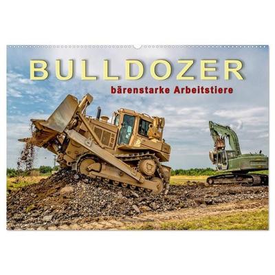Bulldozer - bärenstarke Arbeitstiere (Wandkalender 2026 DIN A2 quer), CALVENDO Monatskalender