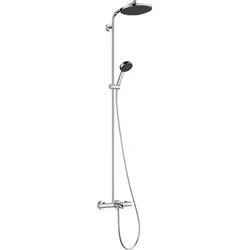hansgrohe Activera S Duschsystem 240, 1 Strahlart, EcoSmart, mit Wannenthermostat Ecostat, 28871000, Farbe: Chrom