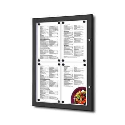 SHOWDOWN Displays Showdown Menükasten Outdoor - 4x DIN A4 -Aluminium / Stahl - Schwarz