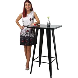 Stehtisch MCW-A73, Bistrotisch Bartisch, Metall Industriedesign 105x60x60cm ~ schwarz