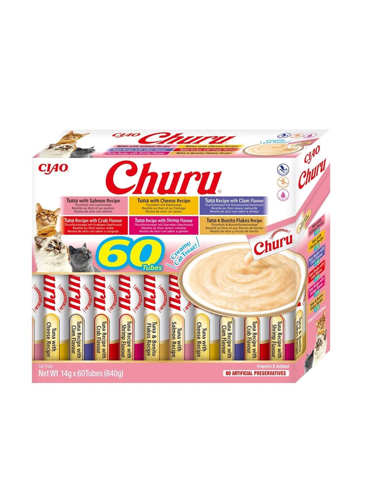 INABA Churu Sortimentsbox Thunfisch - Katzenleckerlis - 60 x 14g
