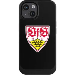 Nivocase Hülle für Apple iPhone 15 Handyhülle NIVOcore Case Schwarz Offizielles Lizenzprodukt VfB Stuttgart (Apple iPhone 15), Smartphone Hülle, Schwarz
