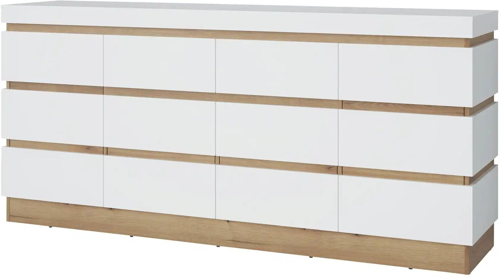 Höffner Sideboard  Caorle ¦ weiß ¦ Maße (cm): B: 201 H: 93 T: 45.0