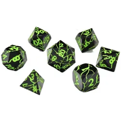 Glass Staff Raving Poison Metal RPG Dice Set