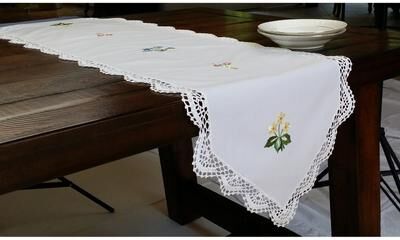 Manor Luxe Crochet Flowers-15X54-Table Runner