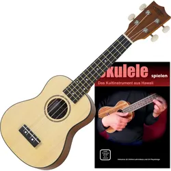 Classic Cantabile Sopran Ukulele Natural Set inkl. Lernheft